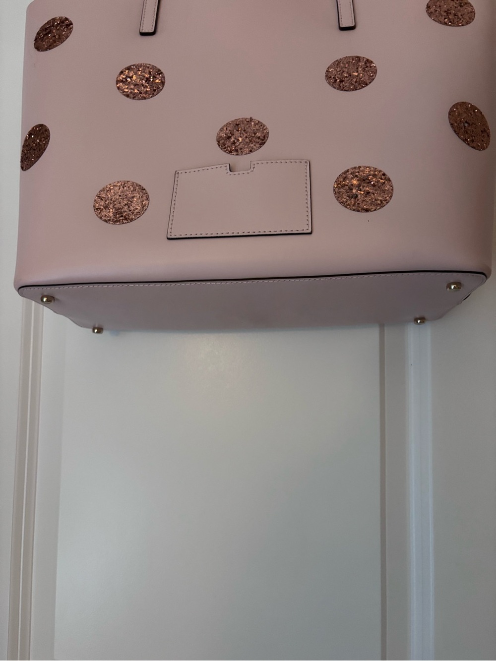 Kate Spade Pink Tote Bag with Rose Gold Polka Dots - Picture 4 of 4